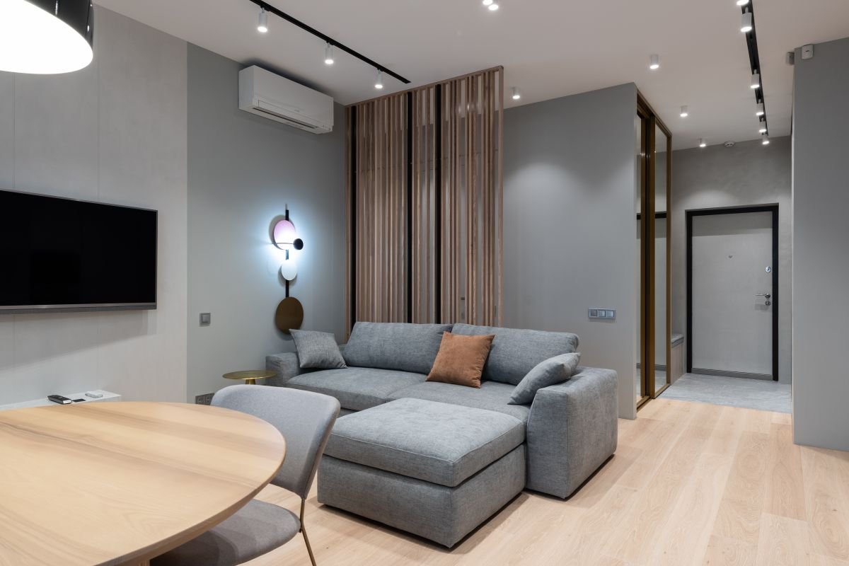 Ambiente residencial com ar-condicionado split